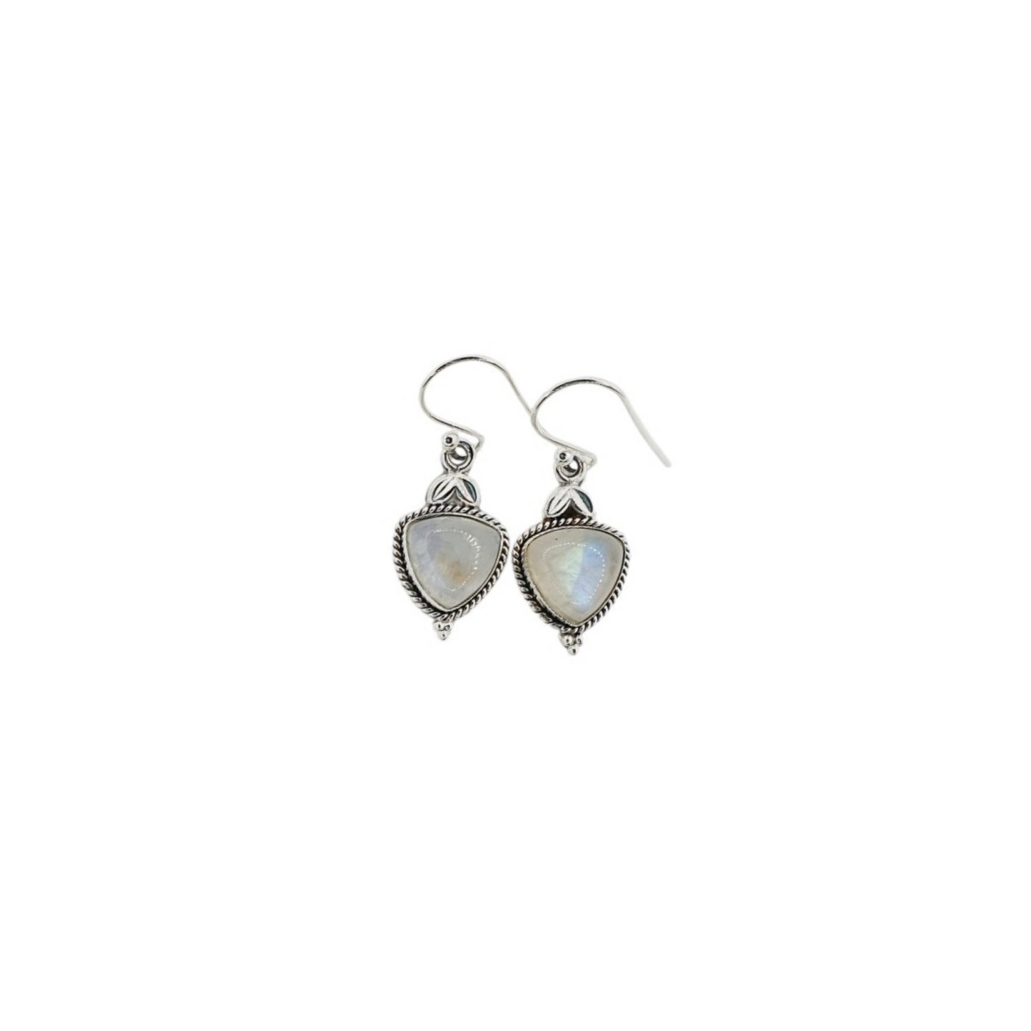 Aros piedra luna corazón