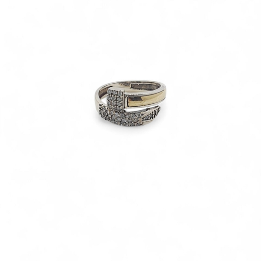 Anillo Plata con Oro y Circones