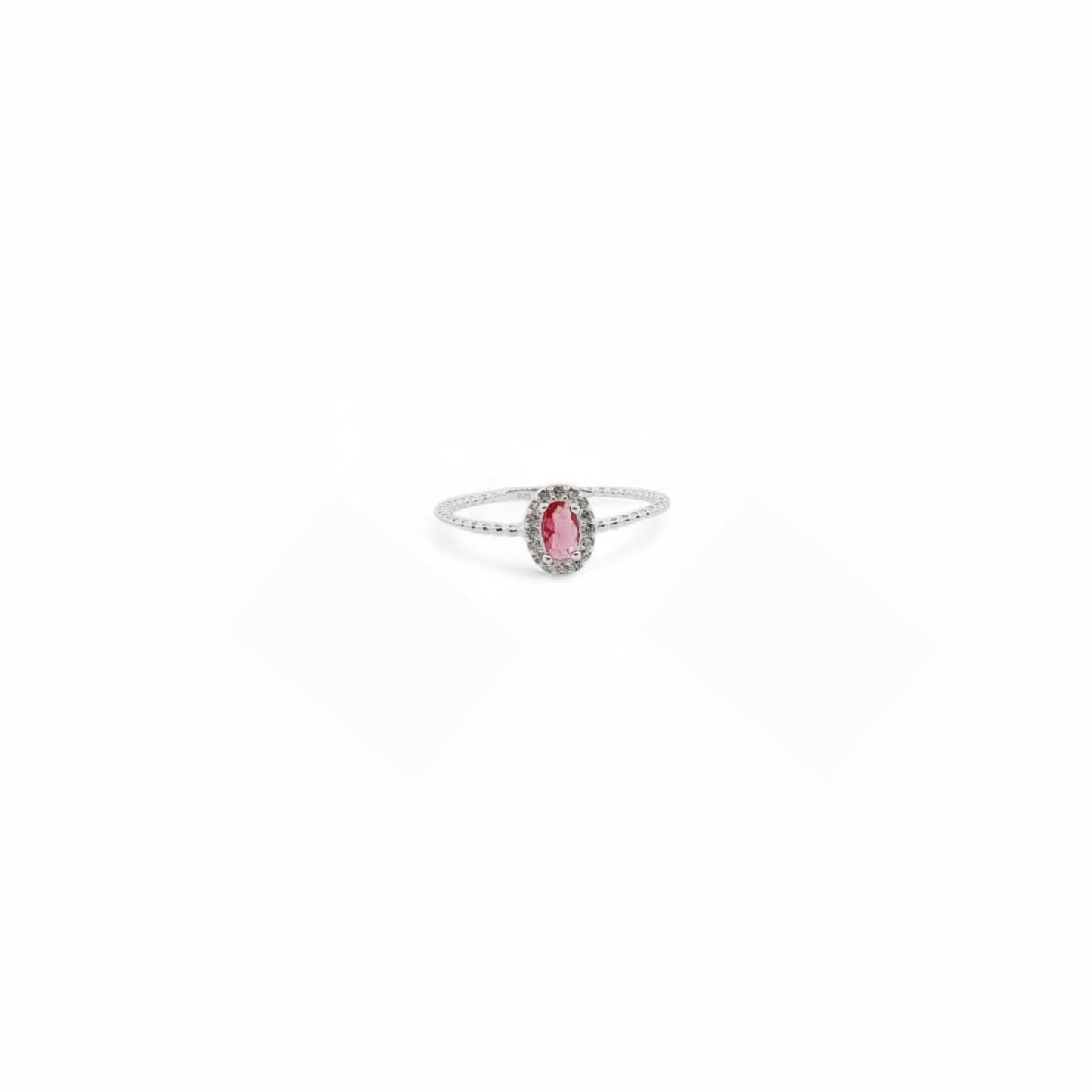 Anillo de Plata Italiana 925 con Circones en Forma Ovalada