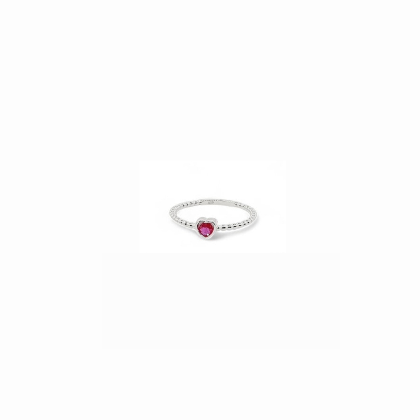 Anillo de Plata Italiana 925 con Circonita en Forma de Corazón