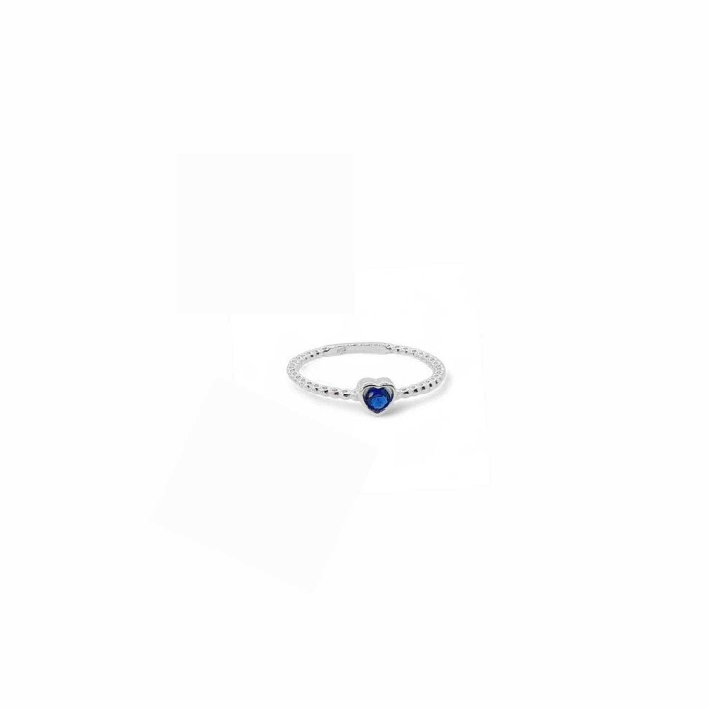 Anillo de Plata Italiana 925 con Circonita en Forma de Corazón