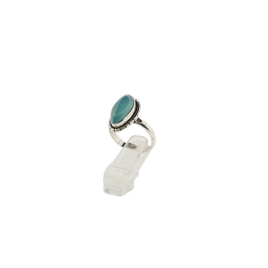 Anillo Labradorita con destellos azules