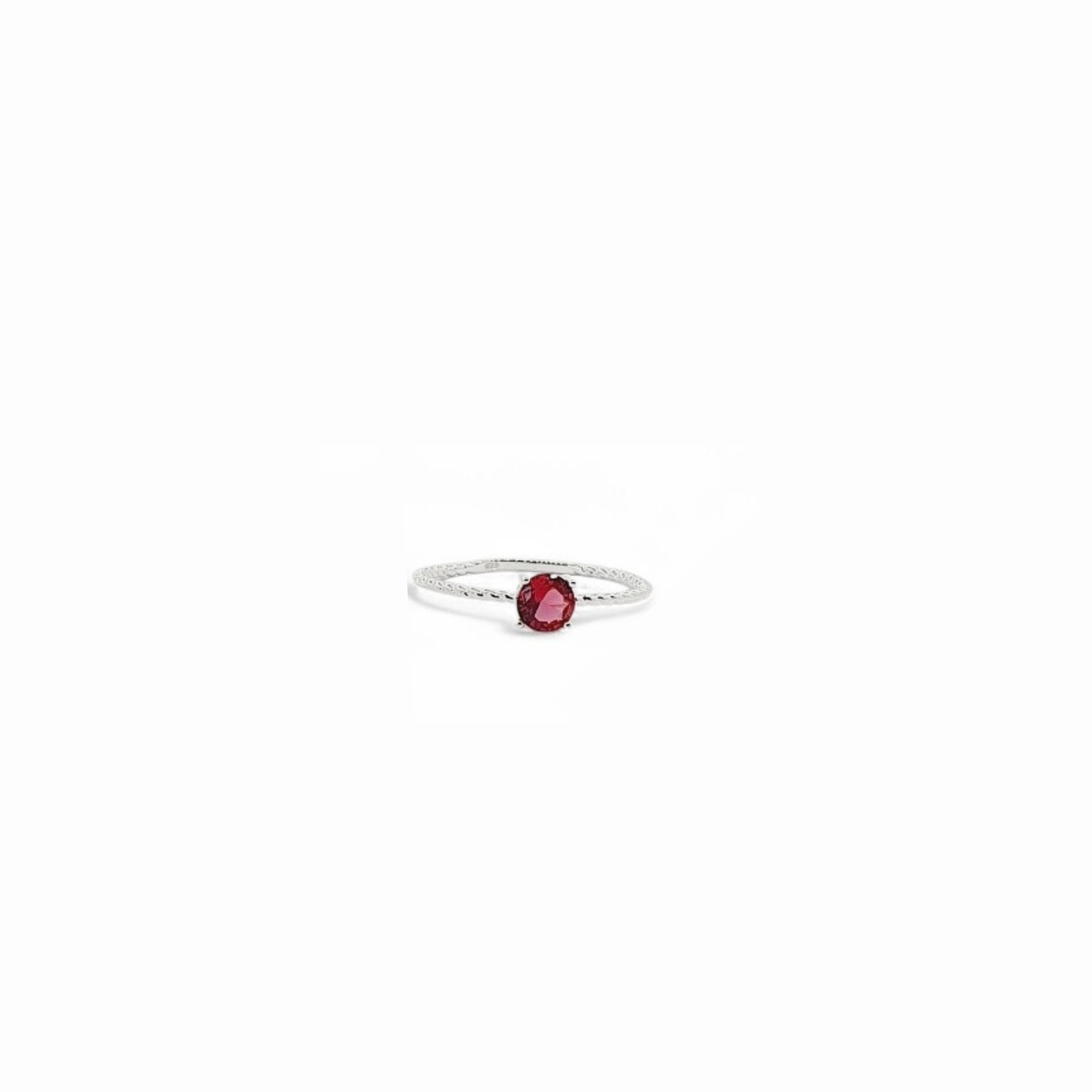 Anillo de Plata Italiana 925 con Circonita en Forma Circulo