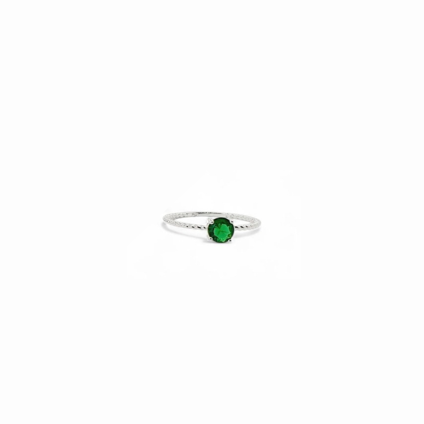 Anillo de Plata Italiana 925 con Circonita en Forma Circulo
