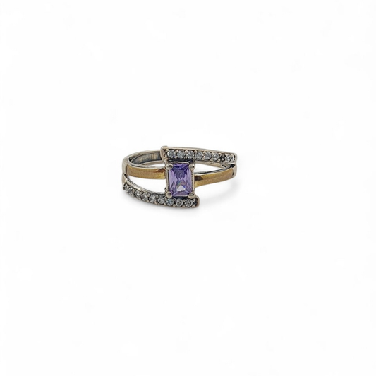 Anillo Plata con Oro y Circones