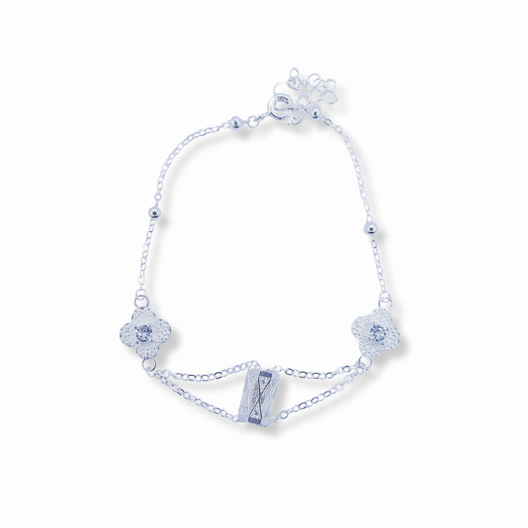 PULSERA FLORES Y CILINDRO CENTRAL