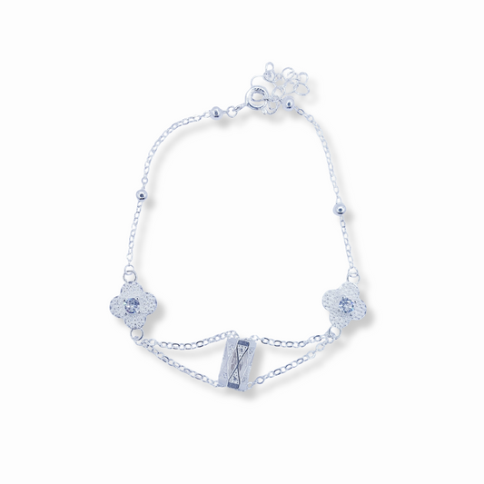 PULSERA FLORES Y CILINDRO CENTRAL