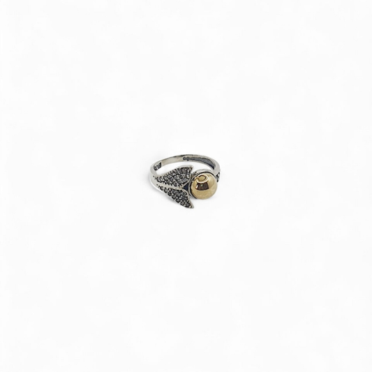 Anillo Sirena Plata con Oro y Circones