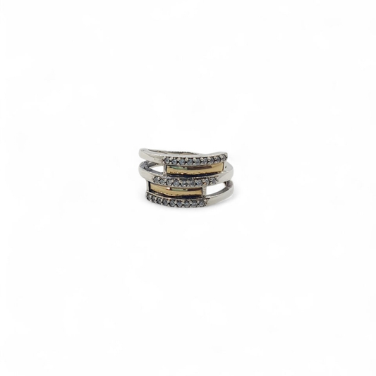 Anillo de Plata con Oro Líneas