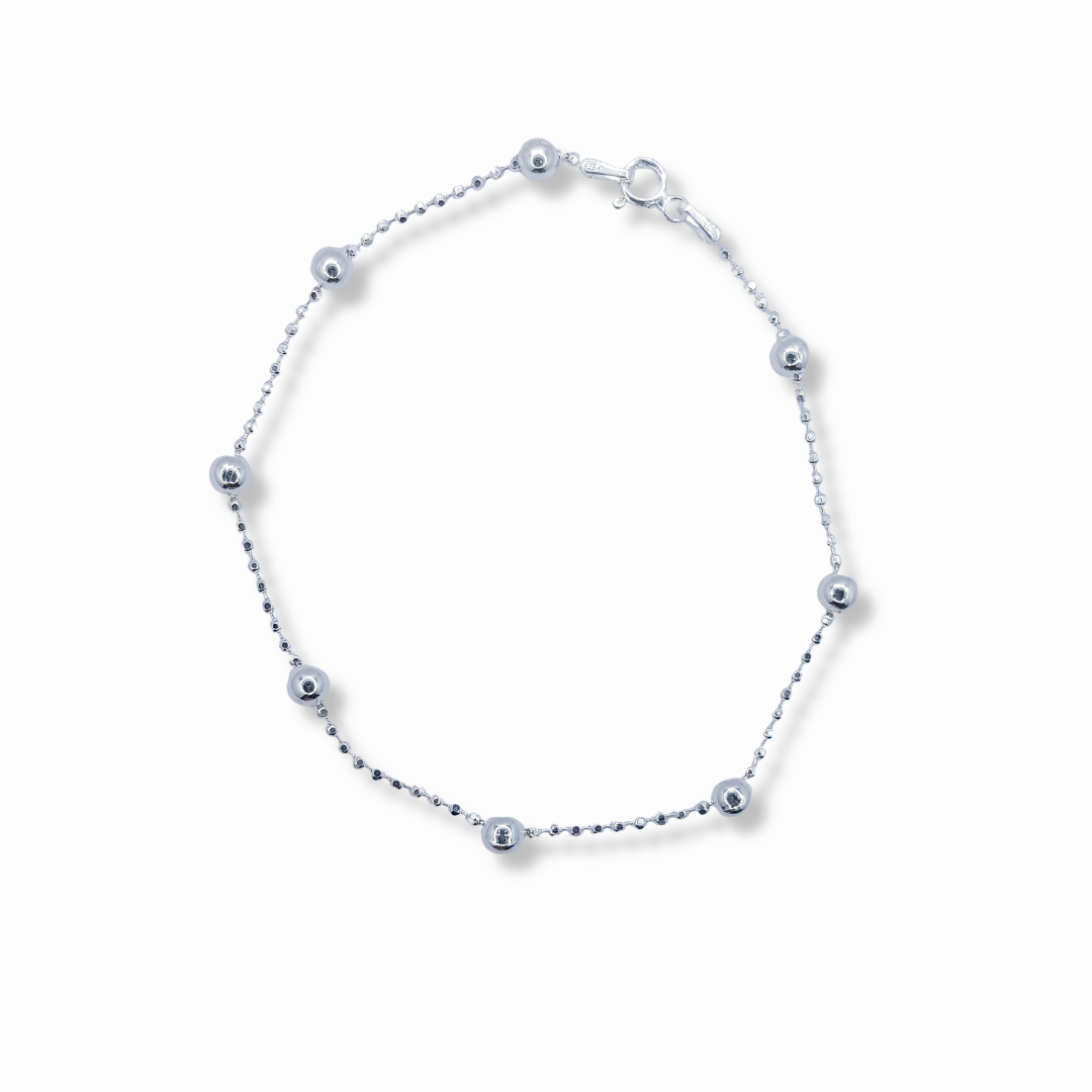 PULSERA ESFERAS GRANDES EN CADENA BOLITA