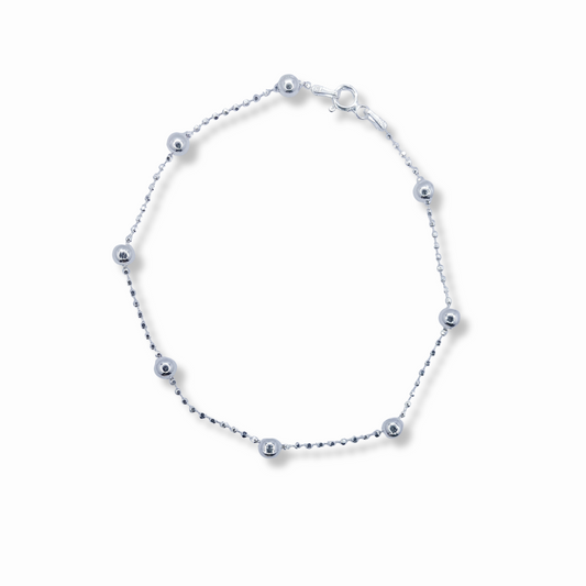 PULSERA ESFERAS GRANDES EN CADENA BOLITA