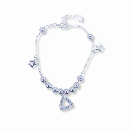 PULSERA DE ESTRELLAS Y TRIÁNGULO CON CIRCONES