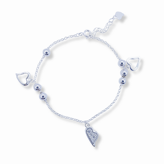 PULSERA DE CORAZÓN BRILLANTE