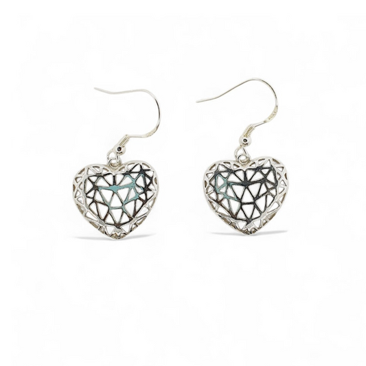 Aros Corazón Geométrico calado