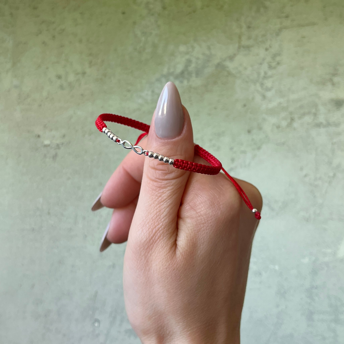 Pulsera Infinito Plata 925 con Hilo Rojo