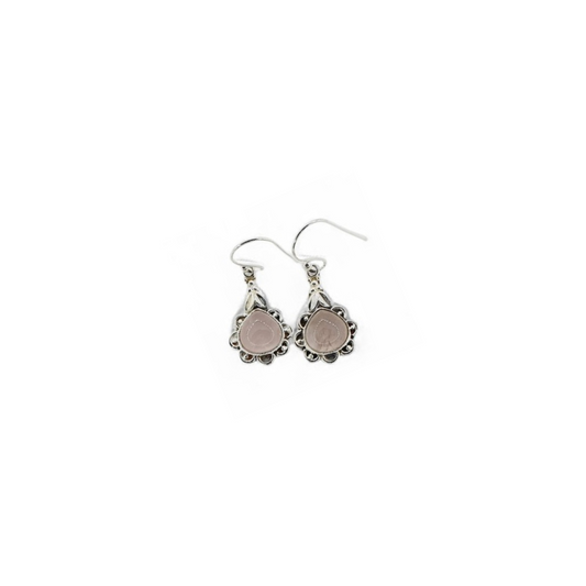 Aros cuarzo rosado floral
