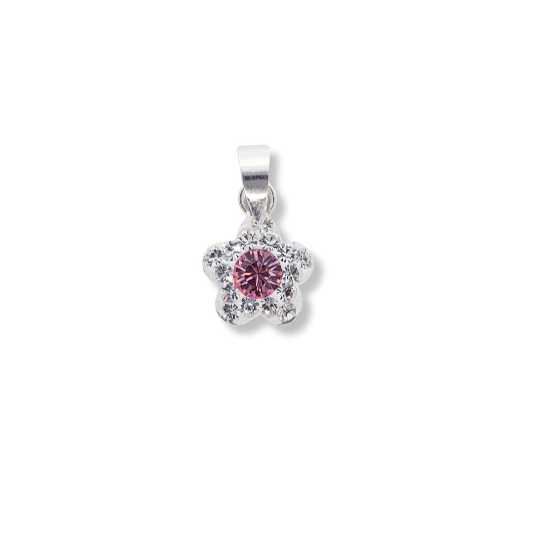 COLGANTES FLOR CON CRISTALES BRILLANTES