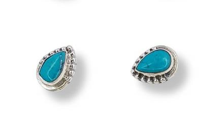 AROS CON PIEDRA NATURAL EN FORMA DE GOTA