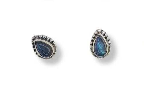 AROS CON PIEDRA NATURAL EN FORMA DE GOTA