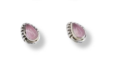 AROS CON PIEDRA NATURAL EN FORMA DE GOTA