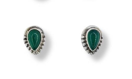 AROS CON PIEDRA NATURAL EN FORMA DE GOTA