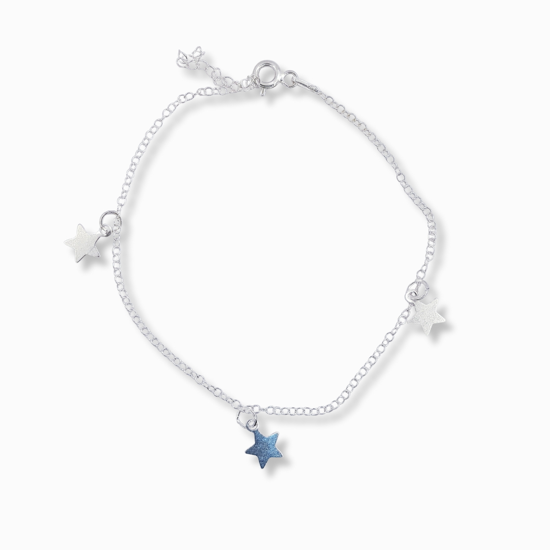 PULSERA CON ESTRELLAS DE PLATA