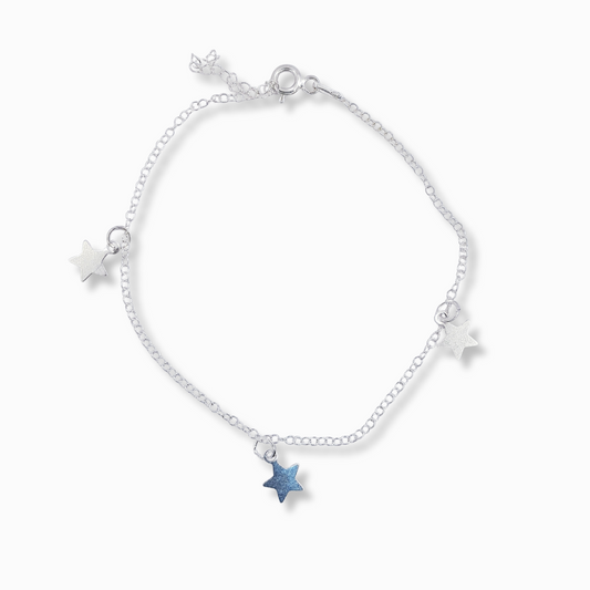 PULSERA CON ESTRELLAS DE PLATA